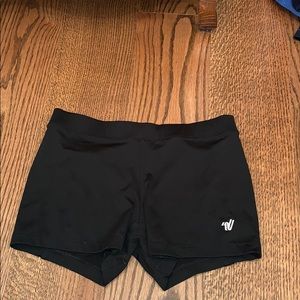 Black varsity spandex shorts